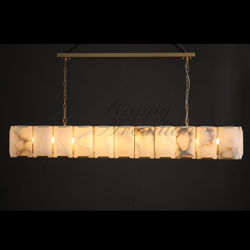 Halloway Calcite Rectangular Chandelier  for Dining Room Bedroom