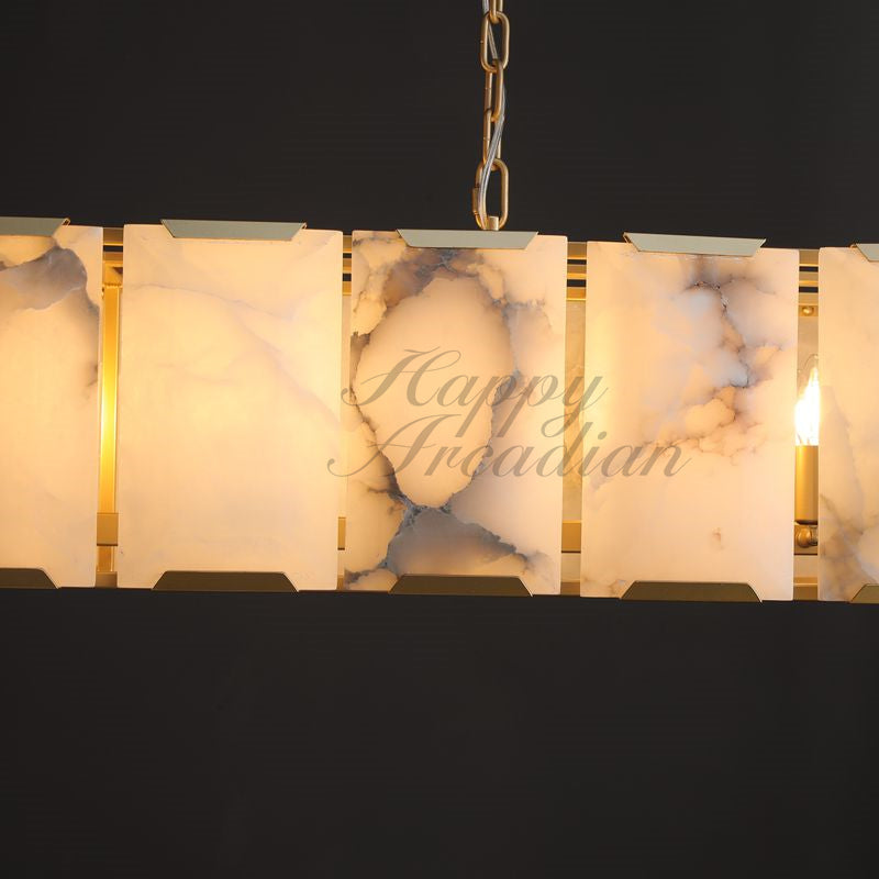 Halloway Calcite Rectangular Chandelier  for Dining Room Bedroom