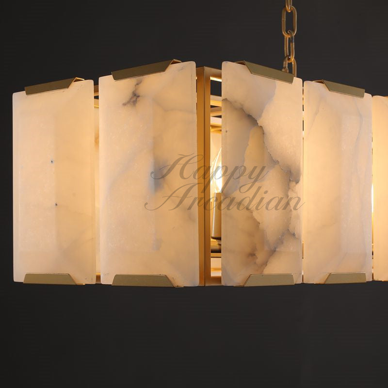 Halloway Calcite Rectangular Chandelier  for Dining Room Bedroom