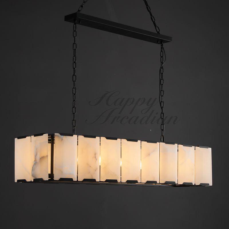 Halloway Calcite Rectangular Chandelier  for Dining Room Bedroom