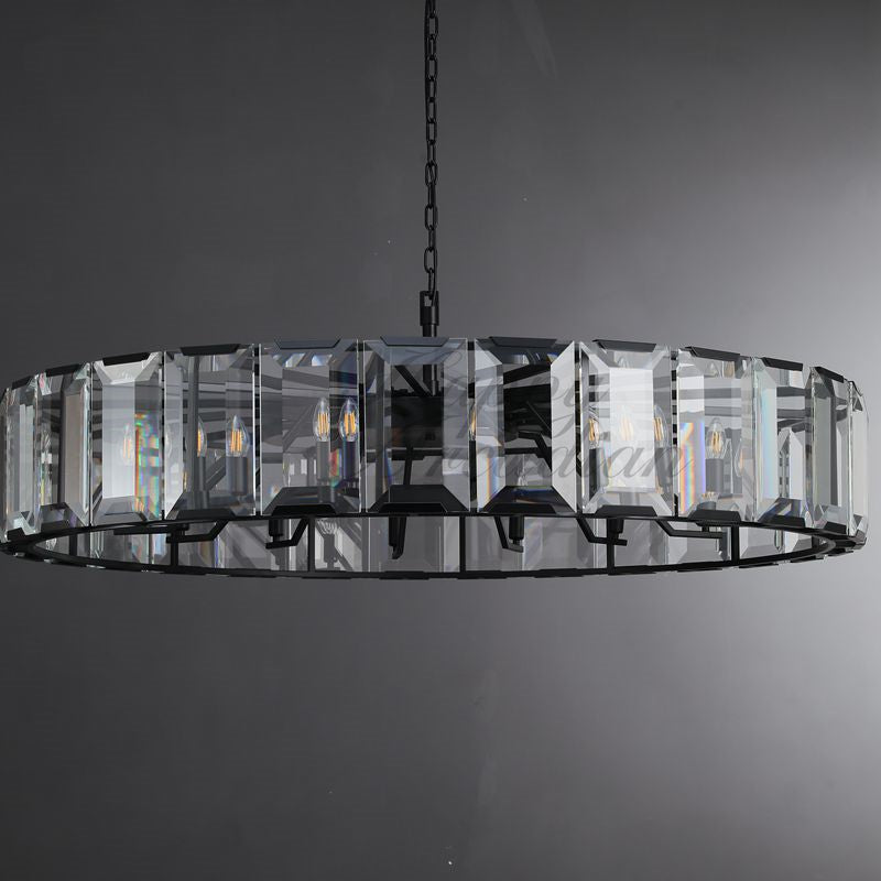 Halloway Crystal Round Chandelier for Living Room Bedroom Dining Room