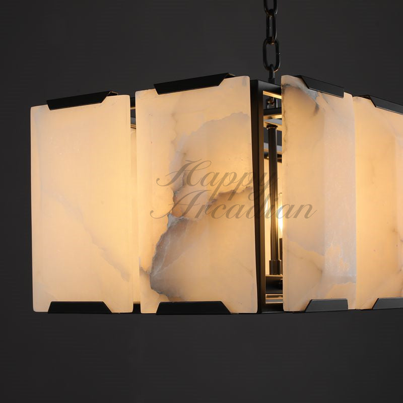 Halloway Calcite Rectangular Chandelier  for Dining Room Bedroom