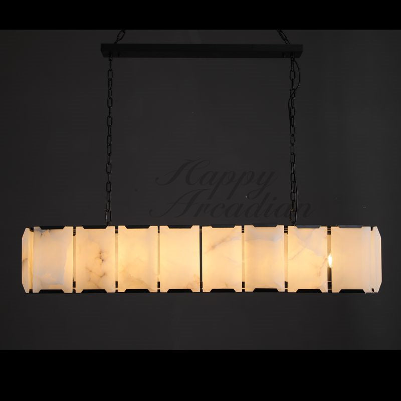 Halloway Calcite Rectangular Chandelier  for Dining Room Bedroom