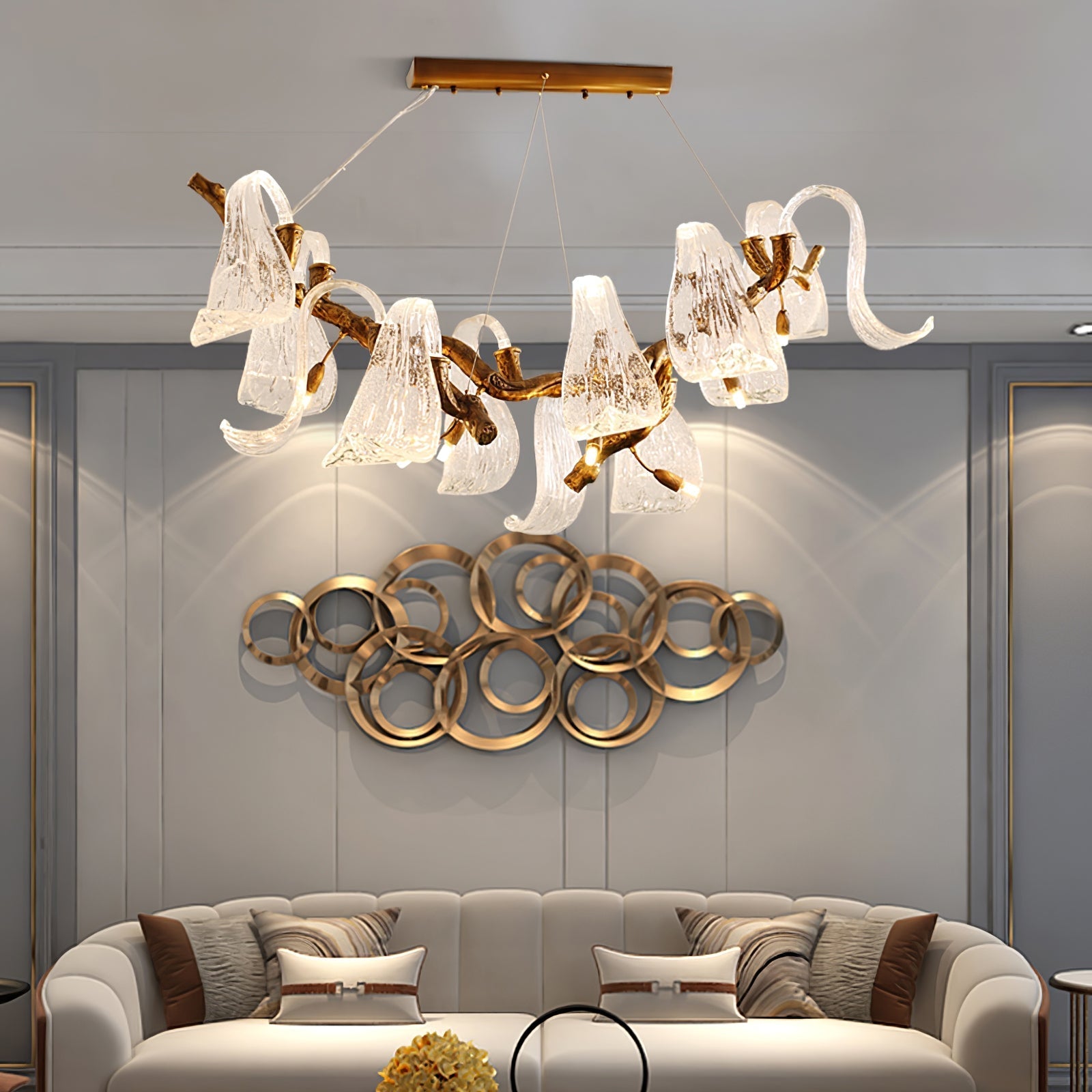 Icarus Wings Horizontal  Branch Chandelier