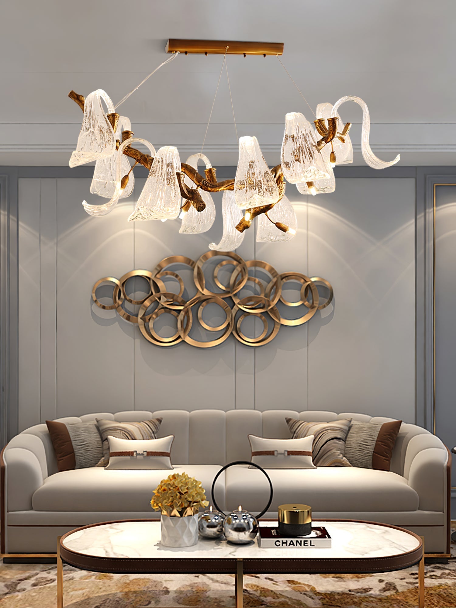 Icarus Wings Horizontal  Branch Chandelier