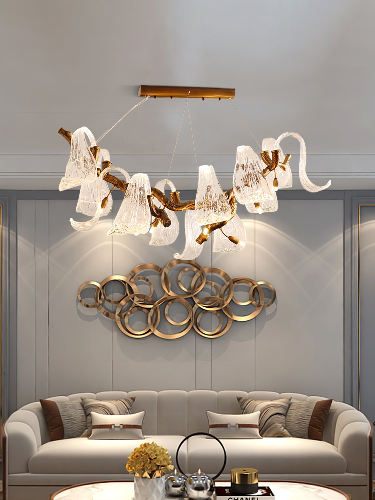 Icarus Wings Horizontal  Branch Chandelier