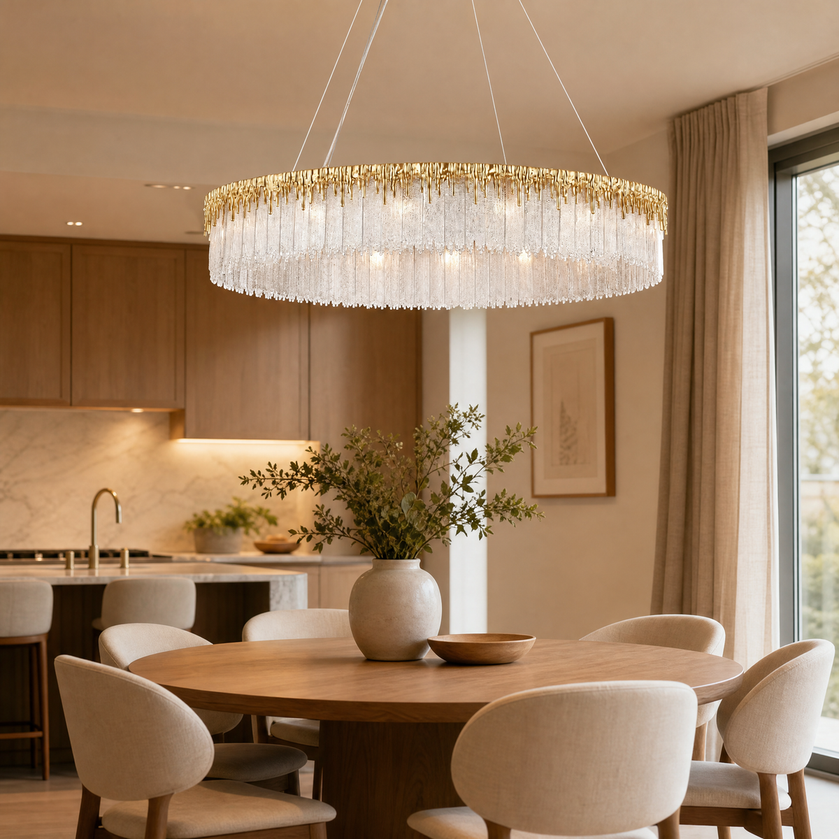 Ice Bloom Glass Chandelier D1000 - Copper