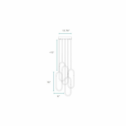 LED Five Clips Chandelier Matte Black