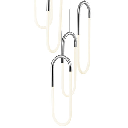 LED Five Clips Chandelier Chrome
