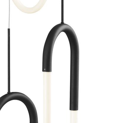 LED Five Clips Chandelier Matte Black