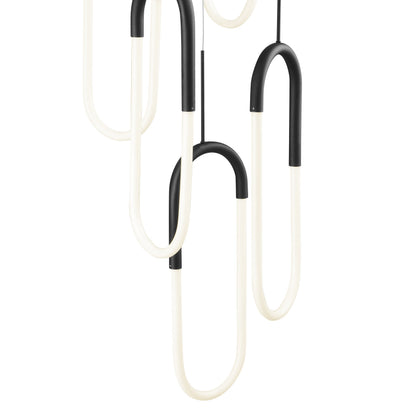LED Five Clips Chandelier Matte Black