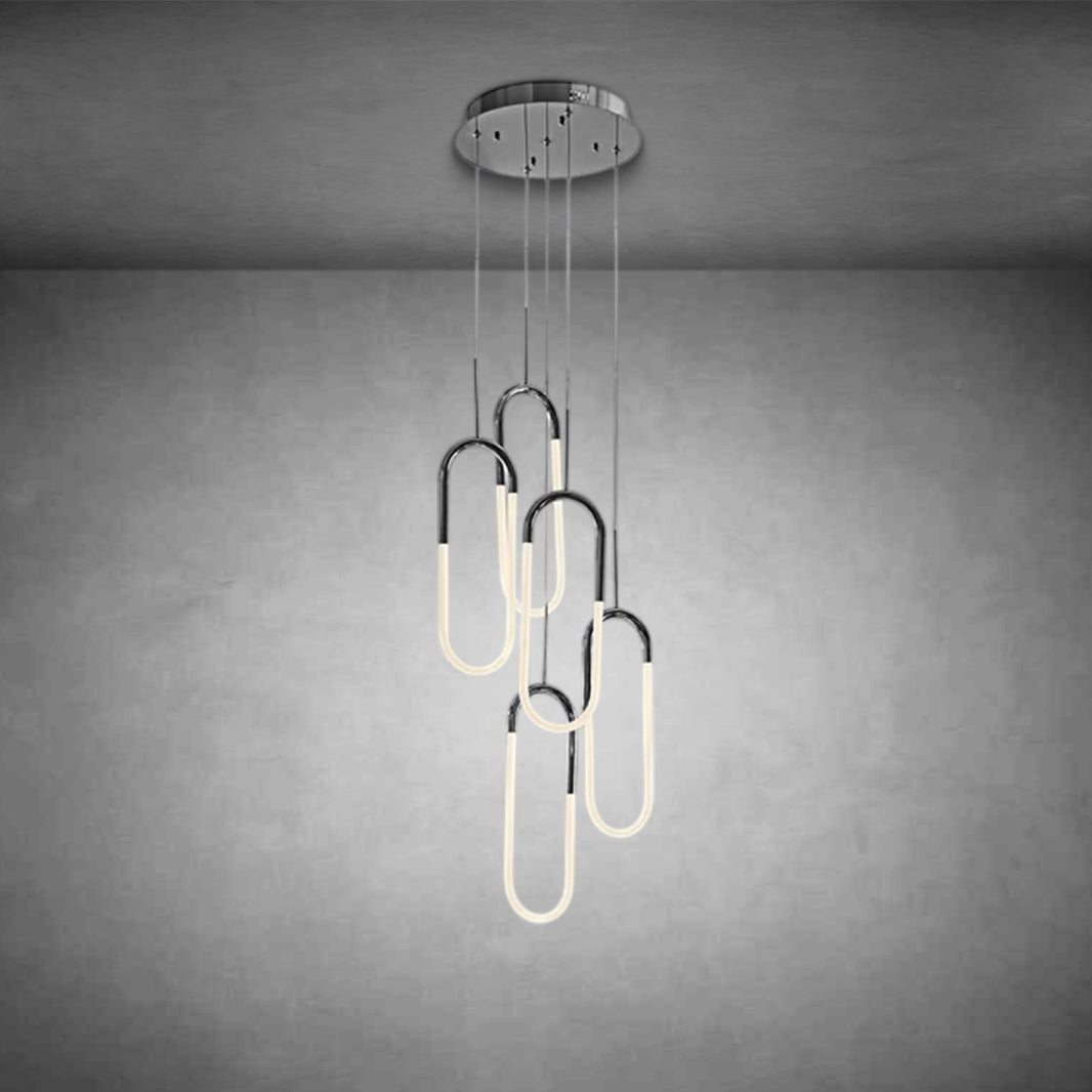 LED Five Clips Chandelier Chrome