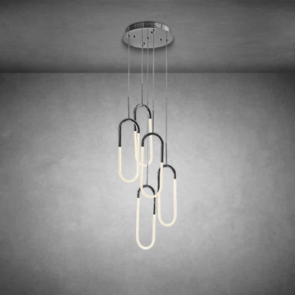LED Five Clips Chandelier Chrome