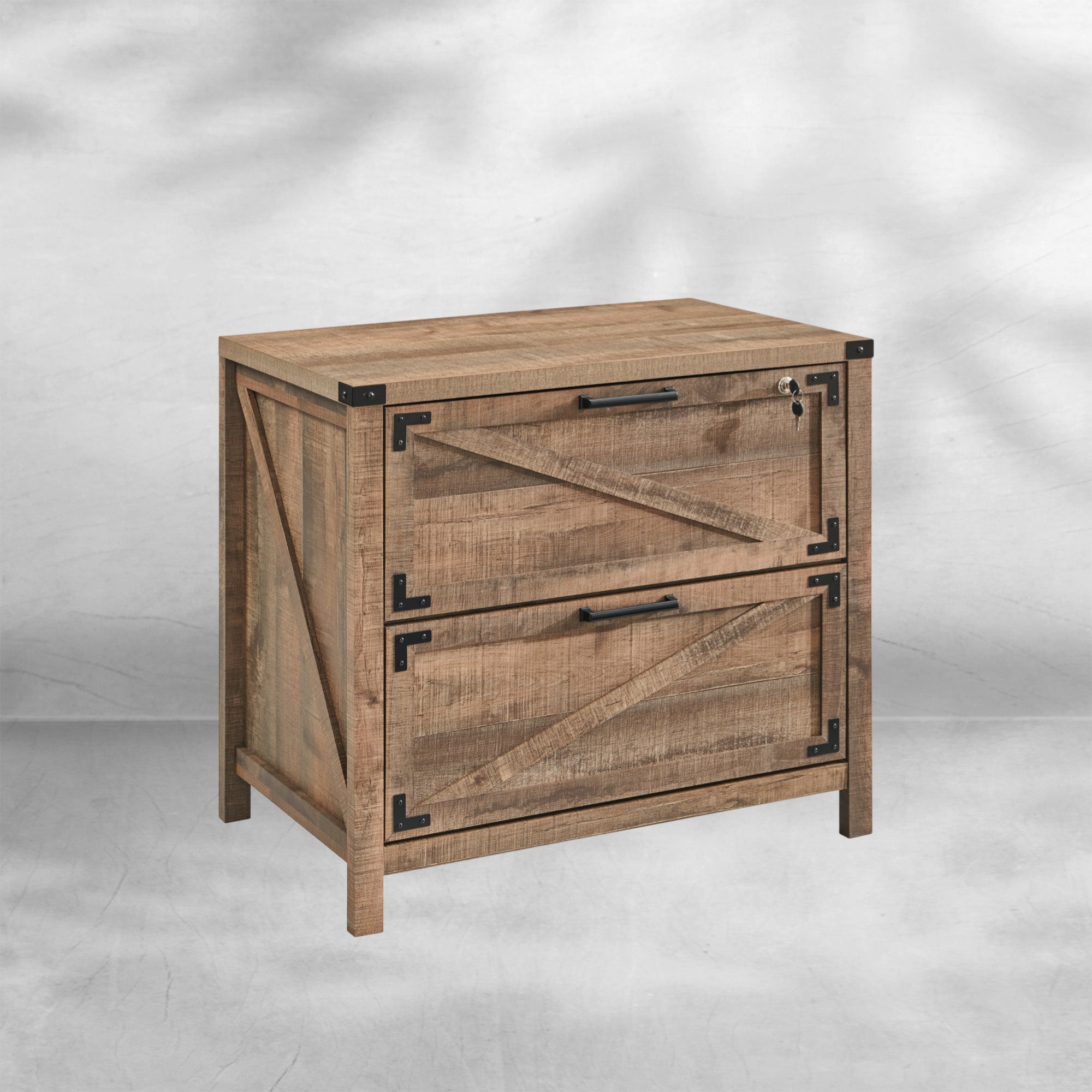 Two-Drawer Farmhouse Lateral File Cabinet 30" with Lock