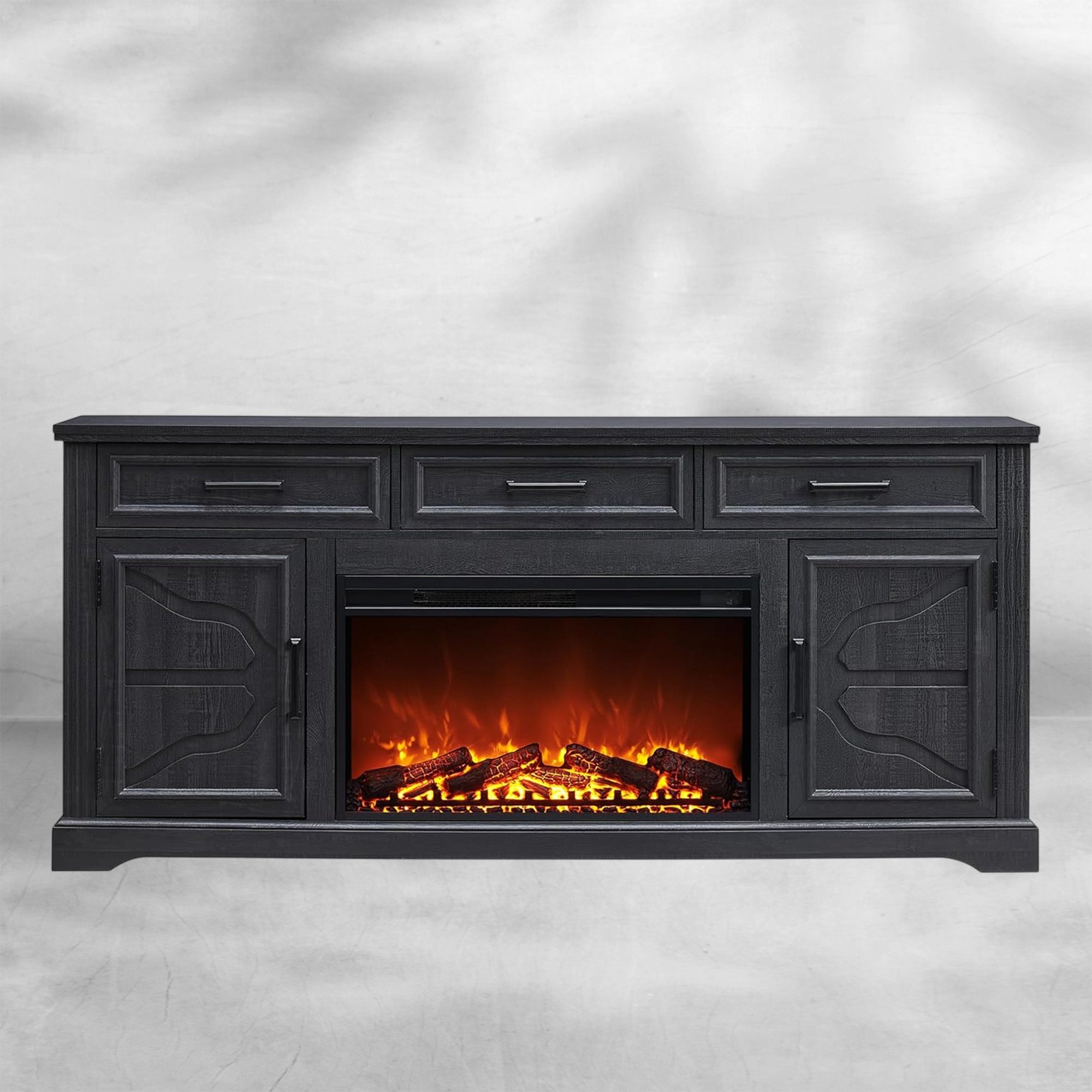 Farmhouse Fireplace TV Stand Entertainment Center