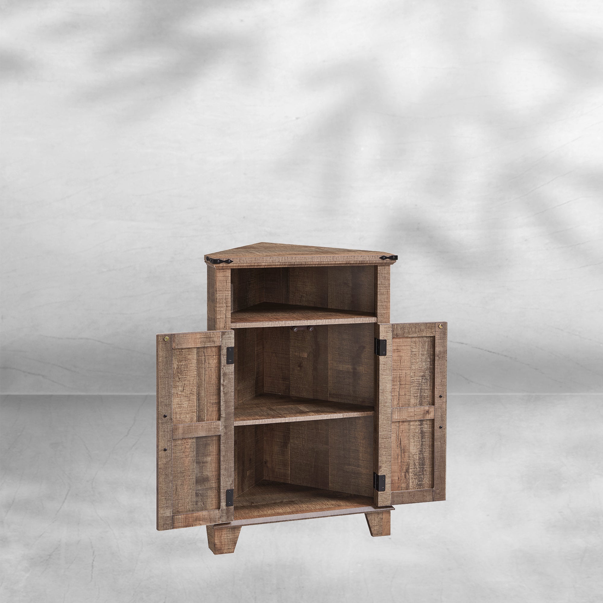 Farmhouse Corner Bathroom Cabinet with Barn Door and Adjustable Shelf 22''