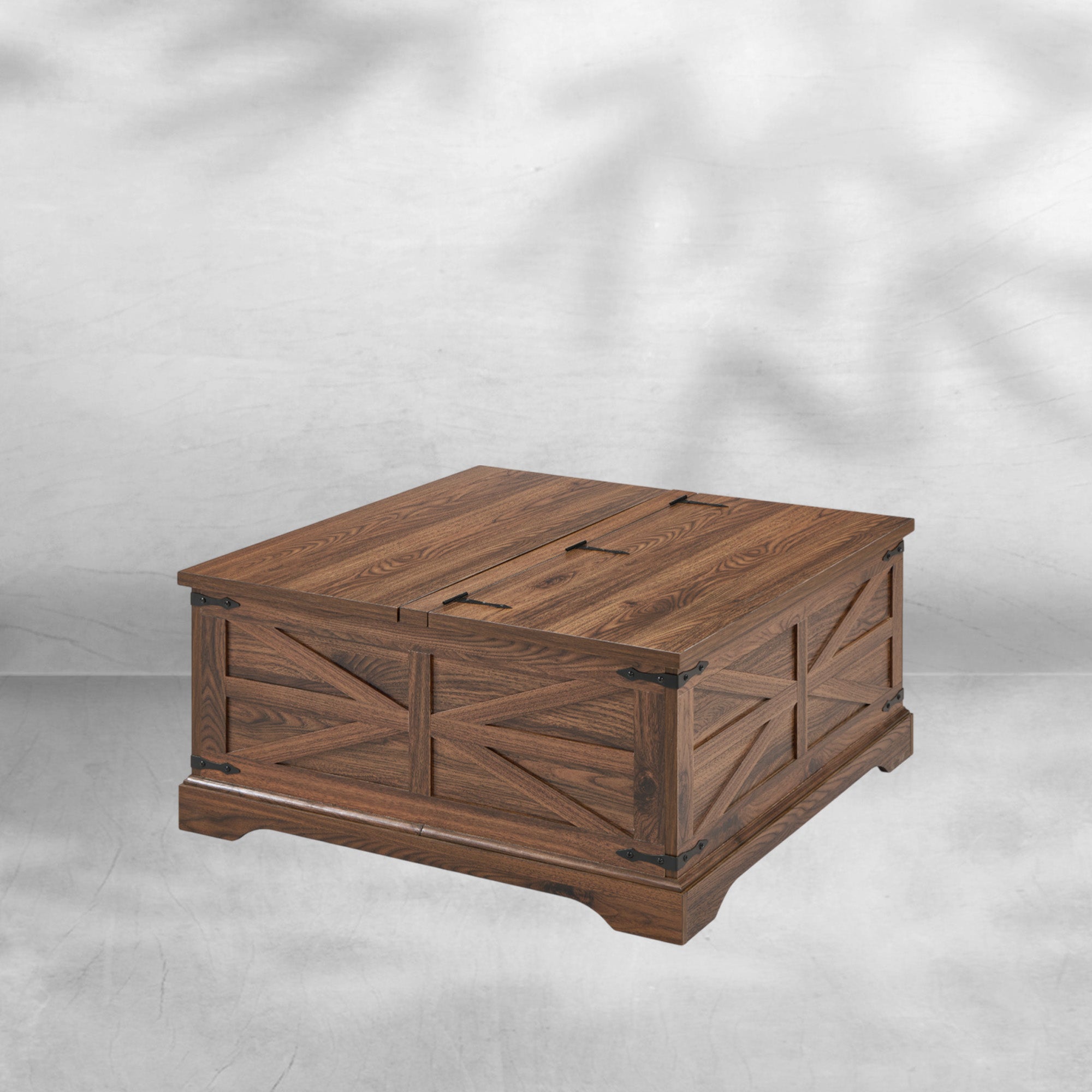 Farmhouse Lift Top Coffee Table with Storage Compartment Rustic