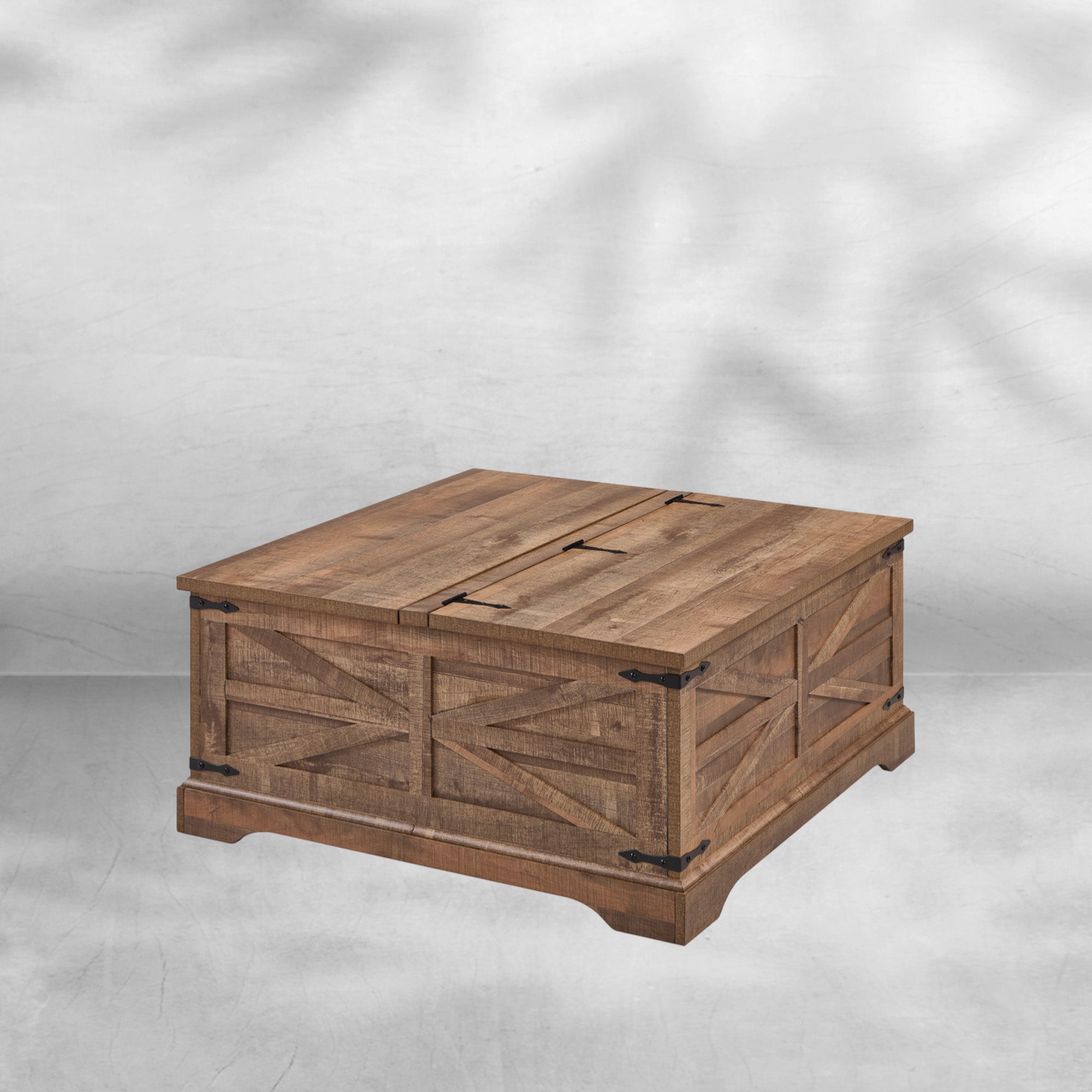 Farmhouse Lift Top Coffee Table with Storage Compartment Rustic