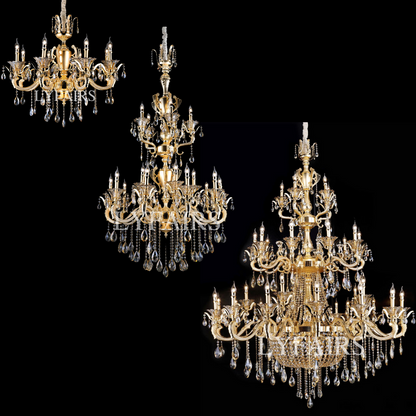 Royal Baroque Revival Vintage Chandelier Series with Waterfall Crystal