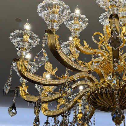 Eternal Baroque Revival Chandelier Series with Diamond-Inspired Crystal-Studded Light Arms