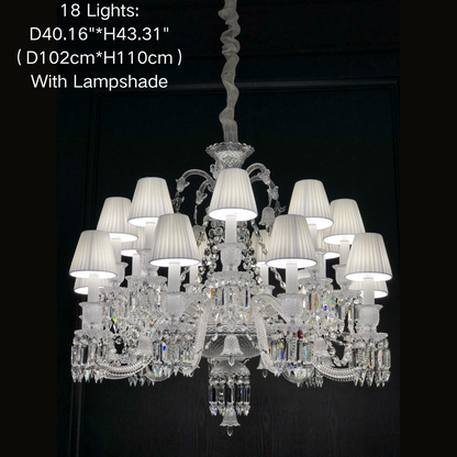 Light Luxury Classic Short Version Tiered Candle Light Crystal Chandelier for High-ceiling Rooms/Living Room