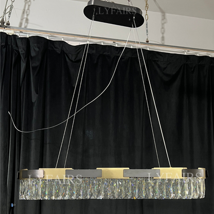 New Designer Recommended Modern Light Luxury Round/Oval Crystal Chandelier for Living Room/Dining Room