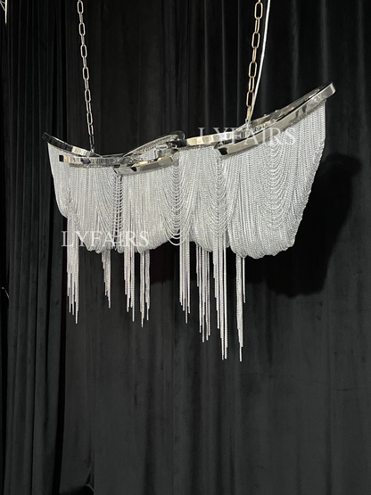 Luxury Gold/Sliver Tassel Linear Art Chandelier