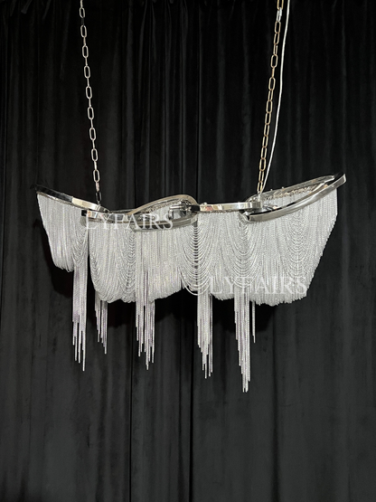 Luxury Gold/Sliver Tassel Linear Art Chandelier