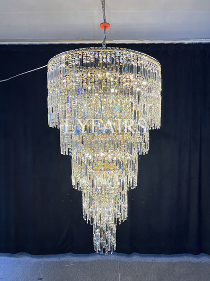 Luxury Multi-layer Crystal Chandelier for Staircase/Foyer