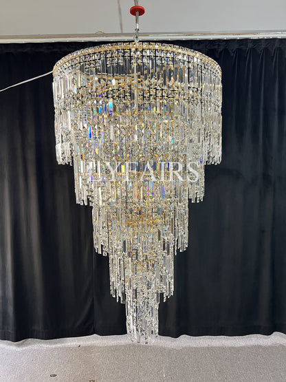 Luxury Multi-layer Crystal Chandelier for Staircase/Foyer
