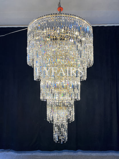 Luxury Multi-layer Crystal Chandelier for Staircase/Foyer
