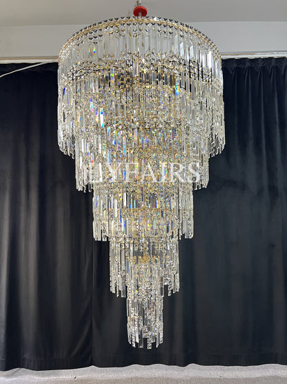 Luxury Multi-layer Crystal Chandelier for Staircase/Foyer