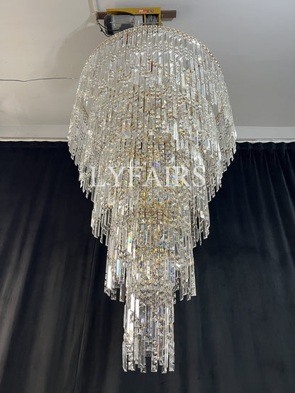 Luxury Multi-layer Crystal Chandelier for Staircase/Foyer