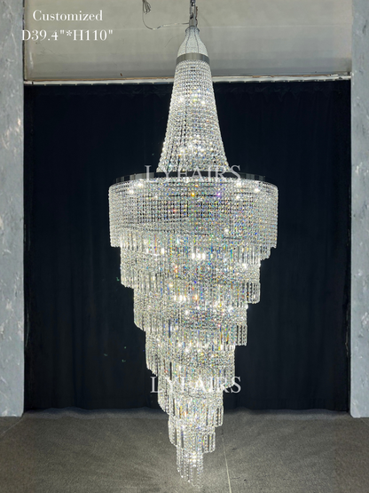 Modern Crystal Tassel Chandelier for Foyer/Staircase