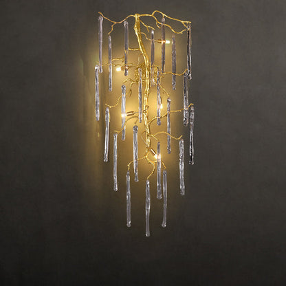 Beathe Light Crystal Branch Wall Sconce – Luxurious Brass & K9 Crystal Décor