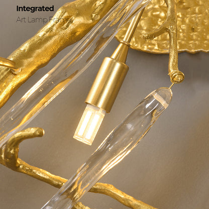 Beathe Light Crystal Branch Wall Sconce – Luxurious Brass & K9 Crystal Décor