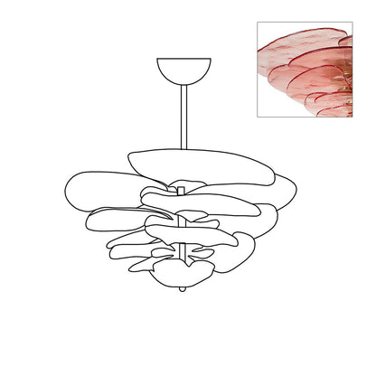 Petals Gold Murano Chandelier 21.6"-39.4"