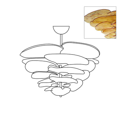Petals Gold Murano Chandelier 21.6"-39.4"