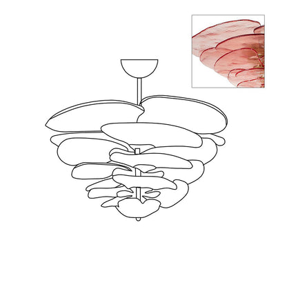 Petals Gold Murano Chandelier 21.6"-39.4"