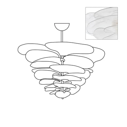 Petals Gold Murano Chandelier 21.6"-39.4"