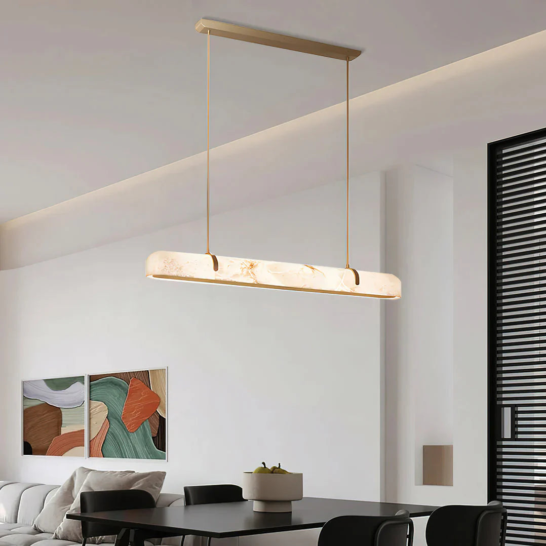 Linear Alabaster Chandelier, Kitchen Island Pendant Light