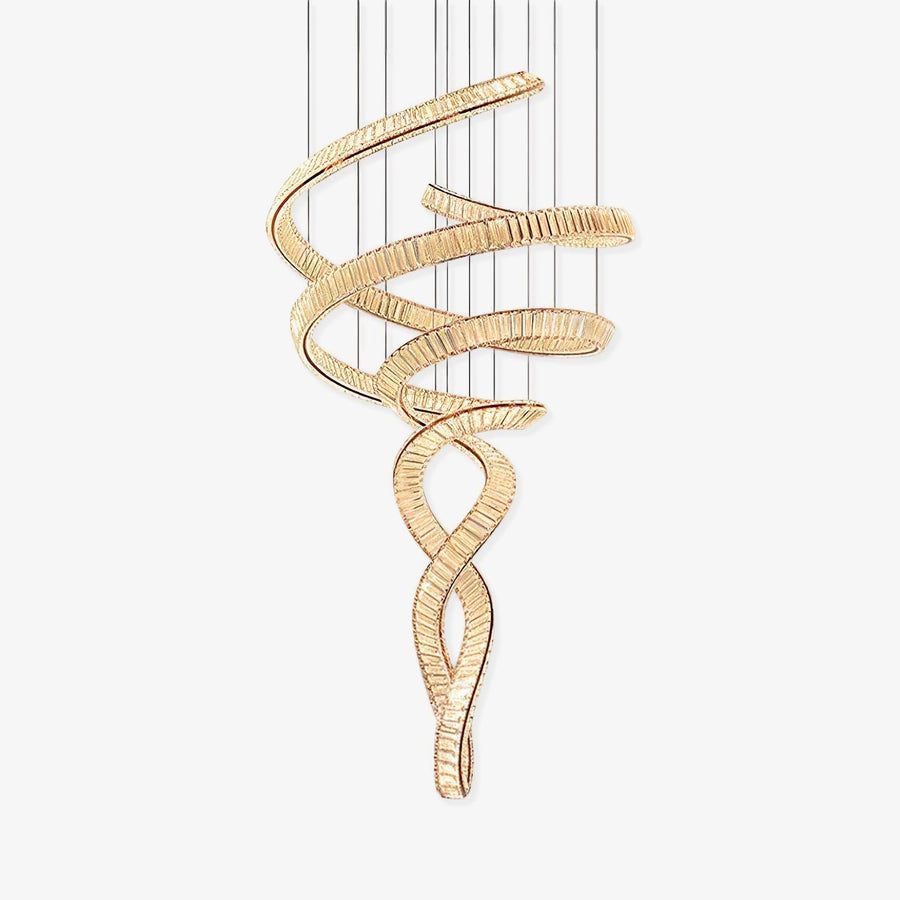Long Spiral Crystal Chandelier - Vakkerlight