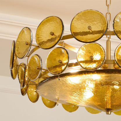 Solaris Disc Murano Chandelier 23.6" 31.5" 39.4"