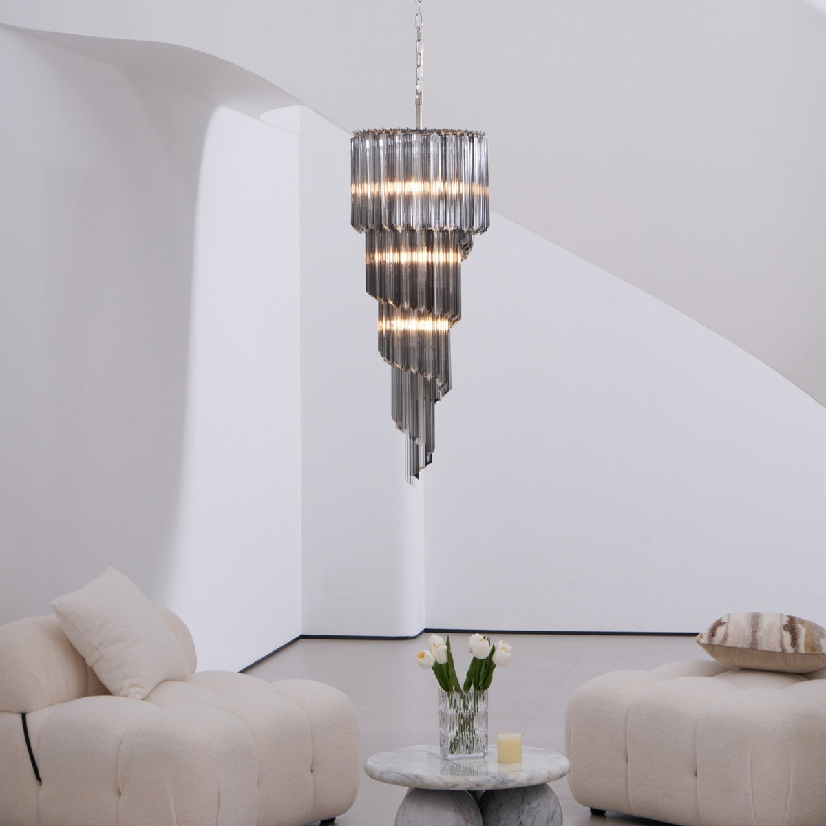 Lucente Noir Spiral Chandelier - Vakkerlight