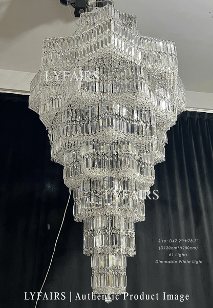 Luxury Extra Large Plaza Multi-Tier Crystal Chandelier For  Hotel Hall / 2 Story Foyer / High Ceiling Living Room
