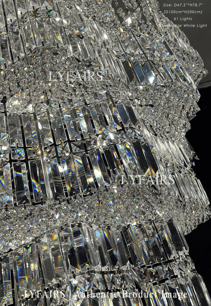 Luxury Extra Large Plaza Multi-Tier Crystal Chandelier For  Hotel Hall / 2 Story Foyer / High Ceiling Living Room