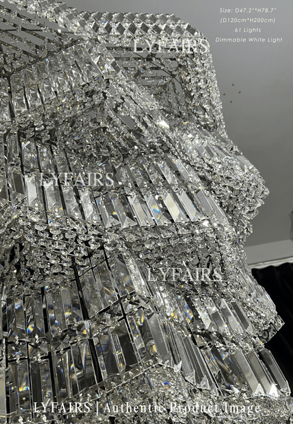 Luxury Extra Large Plaza Multi-Tier Crystal Chandelier For  Hotel Hall / 2 Story Foyer / High Ceiling Living Room