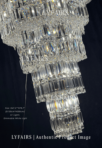 Luxury Extra Large Plaza Multi-Tier Crystal Chandelier For  Hotel Hall / 2 Story Foyer / High Ceiling Living Room