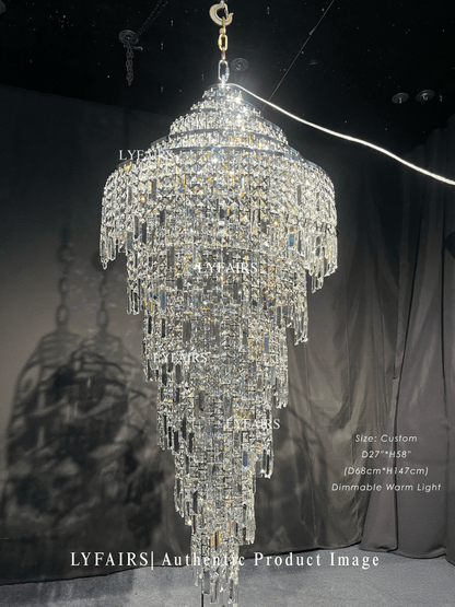 Luxury Spiral Crystal Chandelier For Foyer / Staircase