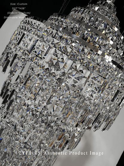 Luxury Spiral Crystal Chandelier For Foyer / Staircase